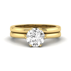 OctaPearl 1.5 ct Round Solitaire Lab Grown Diamond Bridal Ring Set