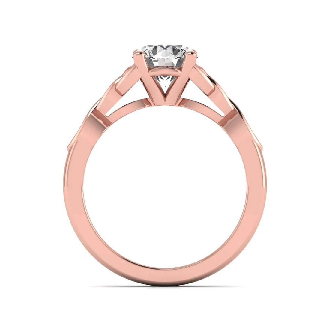 OctaPearl 1.5 ct Round Solitaire Lab Grown Diamond Celtic Knot Engagement Ring