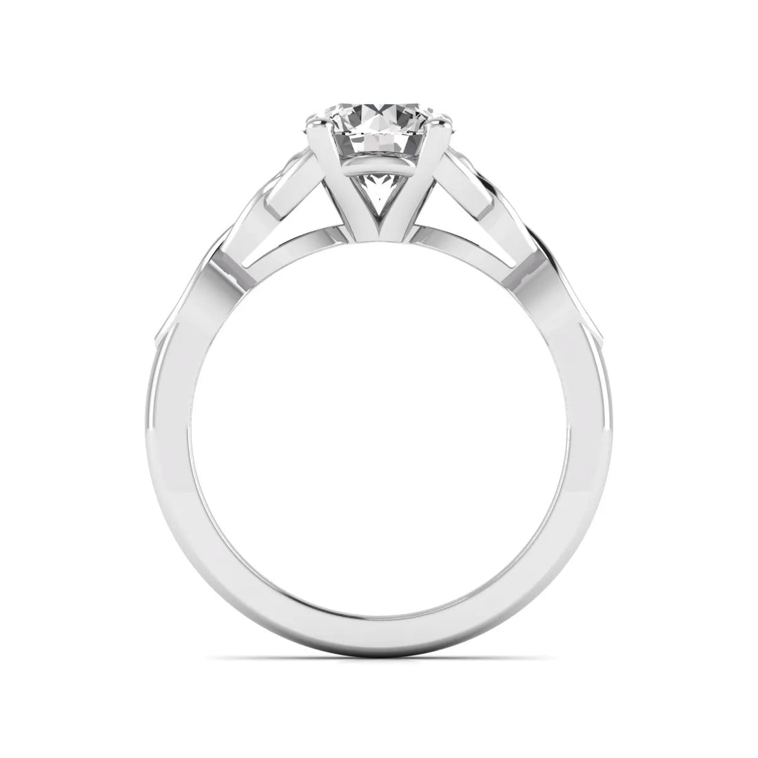 OctaPearl 1.5 ct Round Solitaire Lab Grown Diamond Celtic Knot Engagement Ring