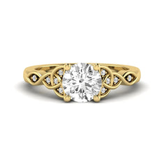OctaPearl 1.5 ct Round Solitaire Lab Grown Diamond Celtic Knot Engagement Ring