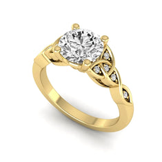 OctaPearl 1.5 ct Round Solitaire Lab Grown Diamond Celtic Knot Engagement Ring - alternate view