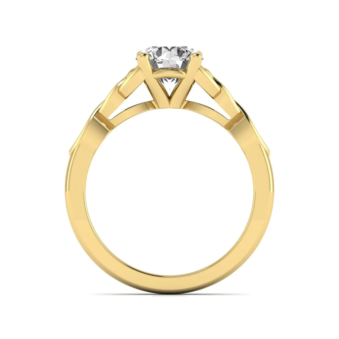 OctaPearl 1.5 ct Round Solitaire Lab Grown Diamond Celtic Knot Engagement Ring