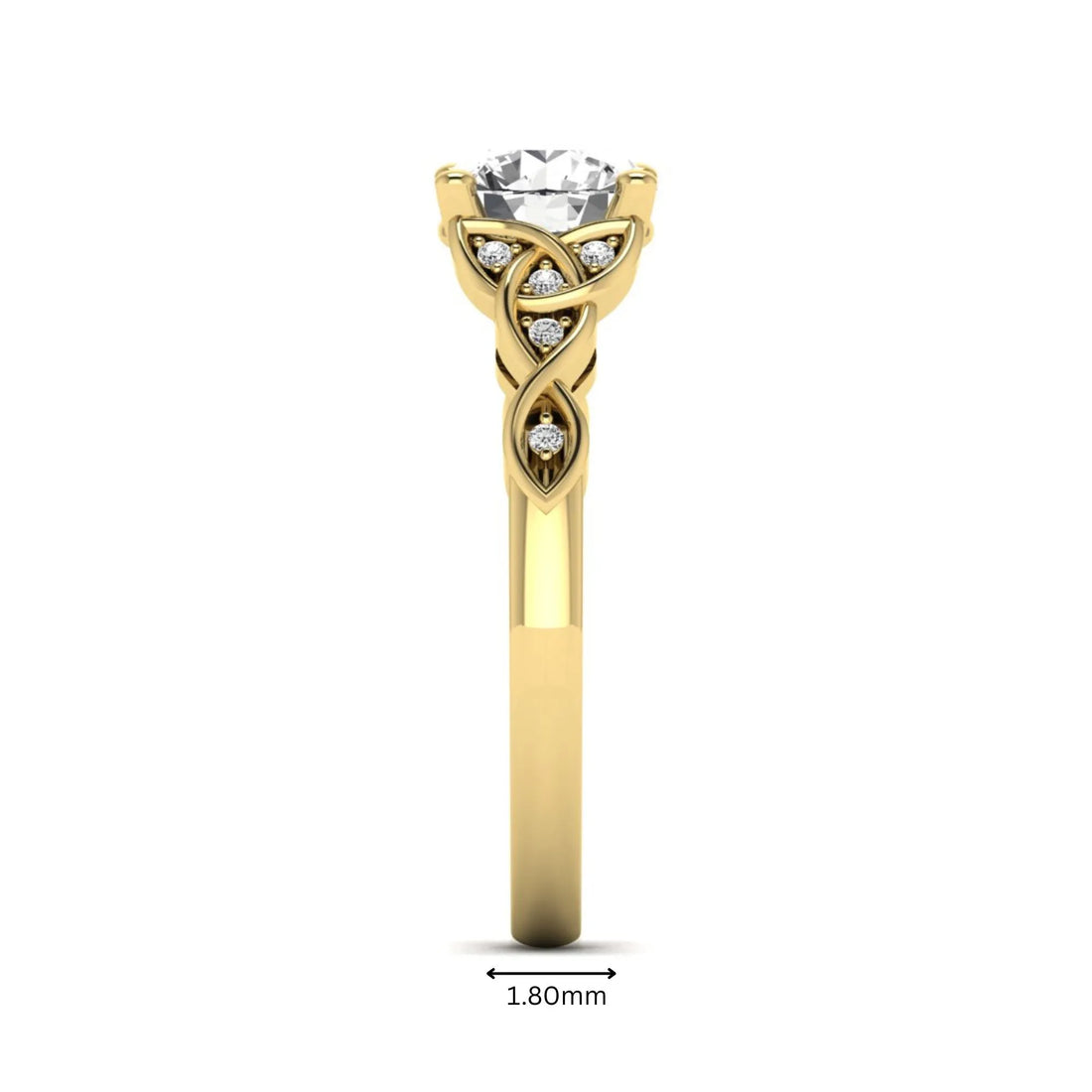 OctaPearl 1.5 ct Round Solitaire Lab Grown Diamond Celtic Knot Engagement Ring