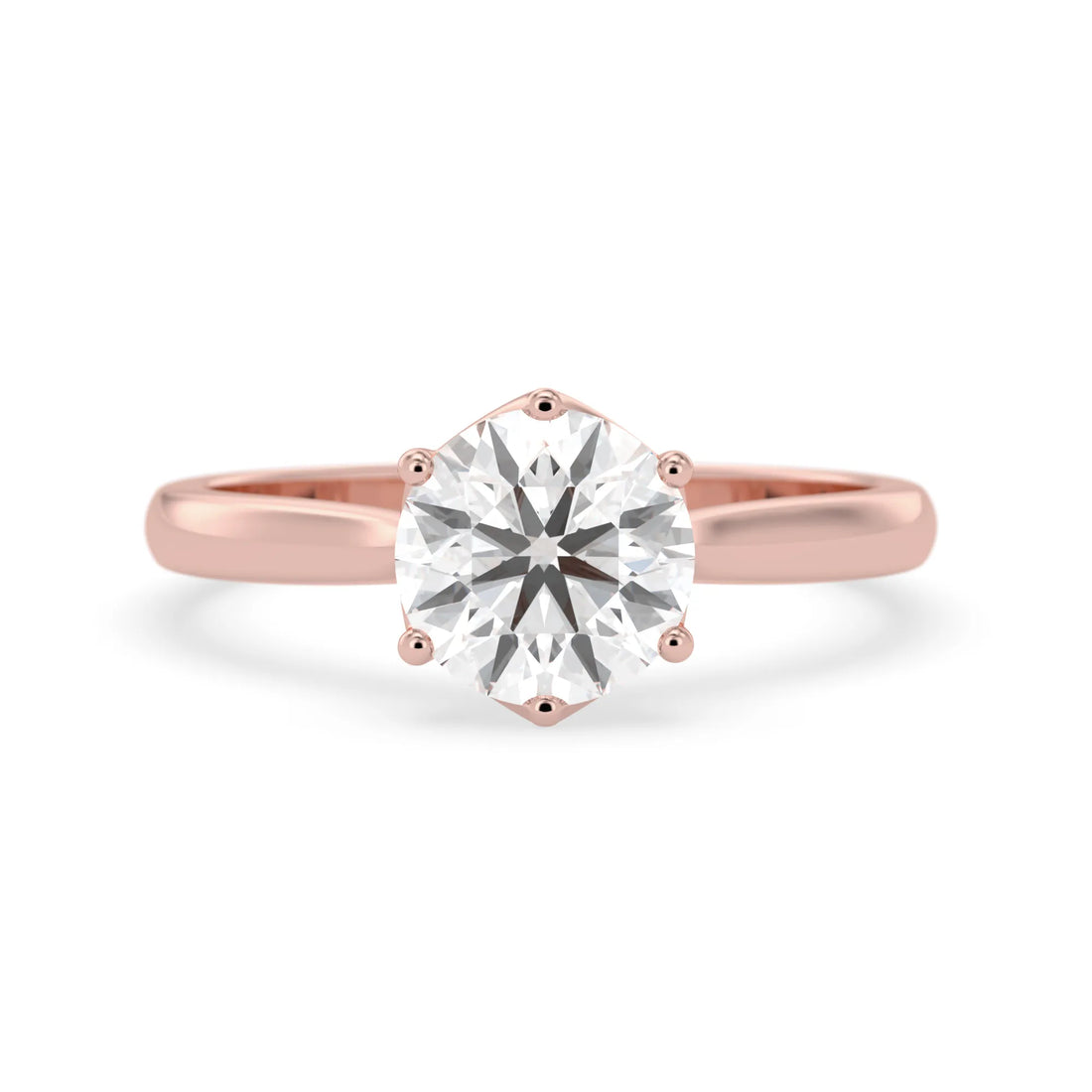 OctaPearl 3 ct Round Lab Grown Diamond Solitaire Engagement Ring