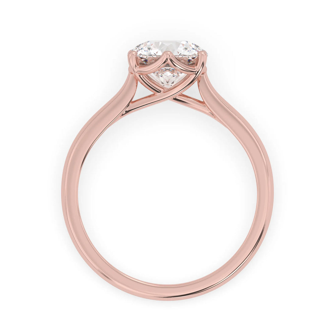 OctaPearl 3 ct Round Lab Grown Diamond Solitaire Engagement Ring