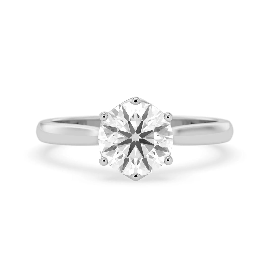 OctaPearl 3 ct Round Lab Grown Diamond Solitaire Engagement Ring