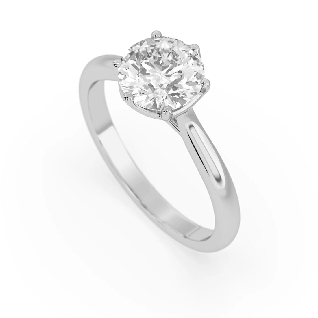 OctaPearl 3 ct Round Lab Grown Diamond Solitaire Engagement Ring
