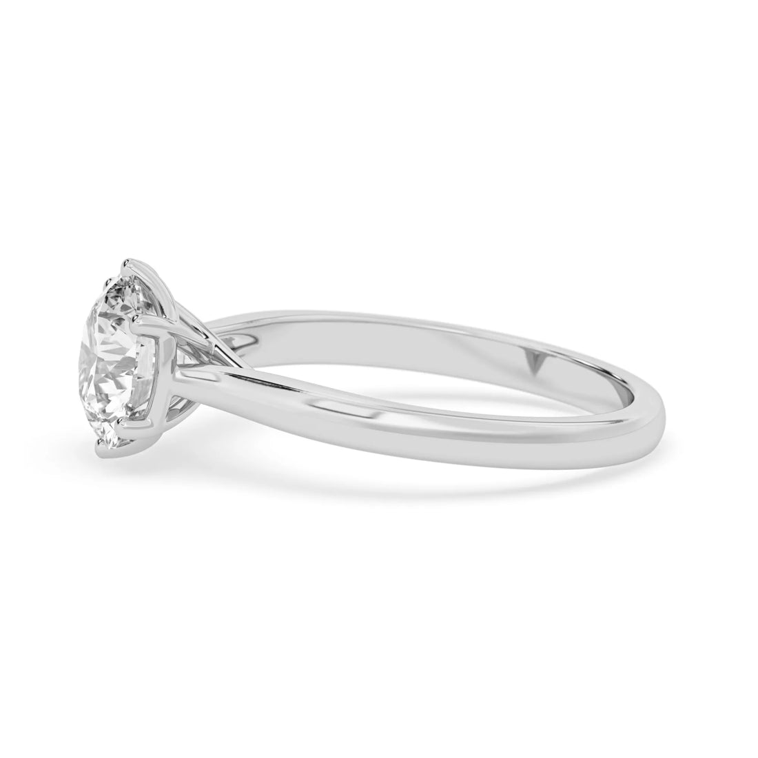 OctaPearl 3 ct Round Lab Grown Diamond Solitaire Engagement Ring
