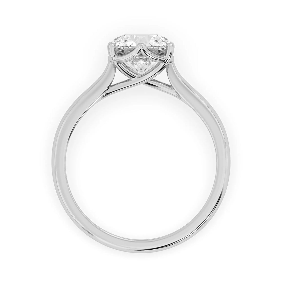 OctaPearl 3 ct Round Lab Grown Diamond Solitaire Engagement Ring
