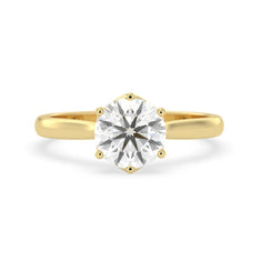 OctaPearl 3 ct Round Lab Grown Diamond Solitaire Engagement Ring