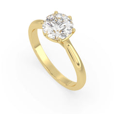 OctaPearl 3 ct Round Lab Grown Diamond Solitaire Engagement Ring - alternate view