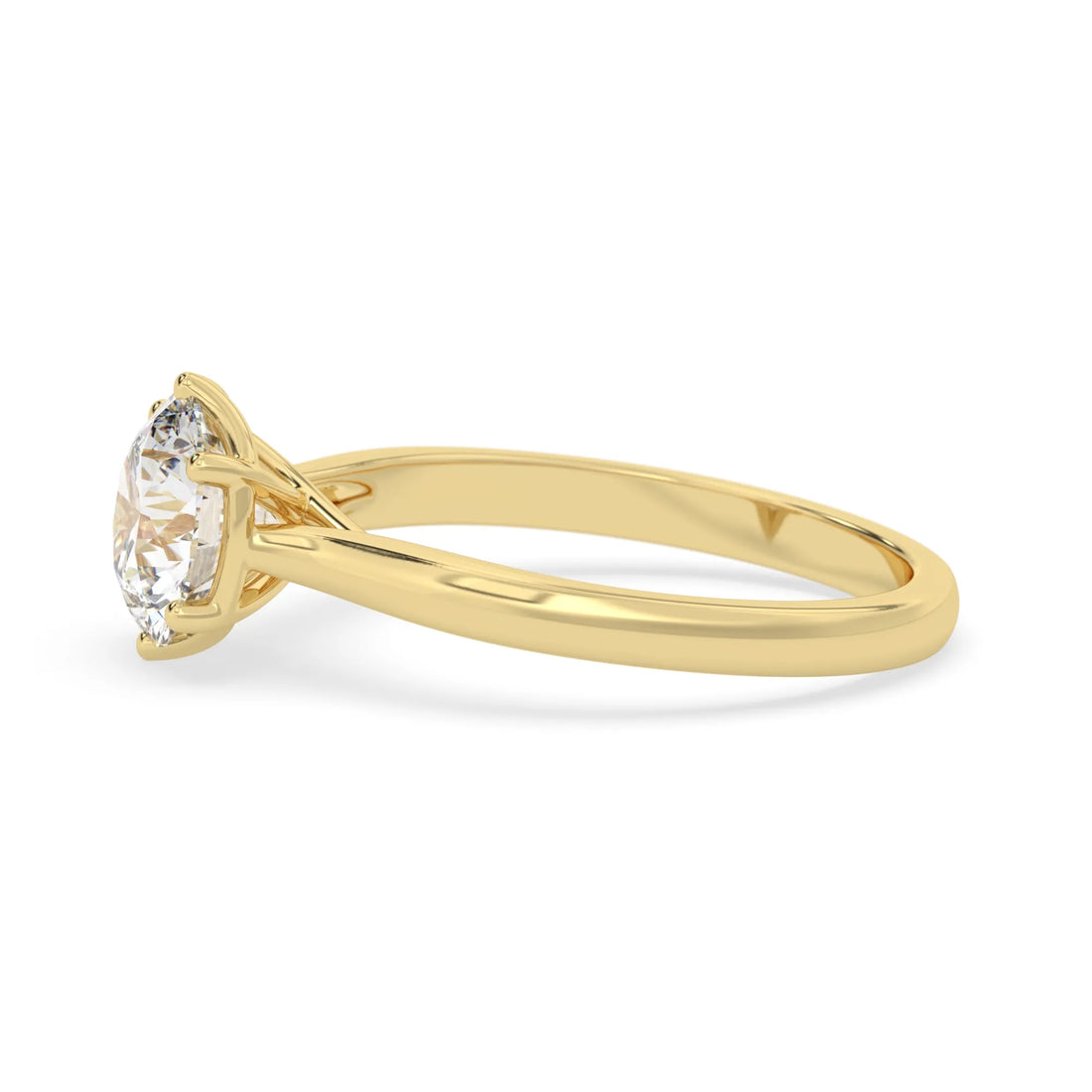 OctaPearl 3 ct Round Lab Grown Diamond Solitaire Engagement Ring