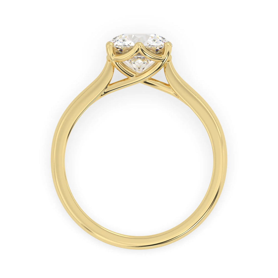OctaPearl 3 ct Round Lab Grown Diamond Solitaire Engagement Ring