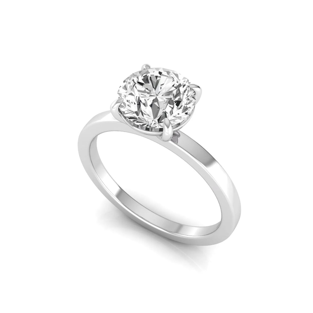 OctaPearl 2 ct Round Solitaire Lab Grown Diamond Engagement Ring