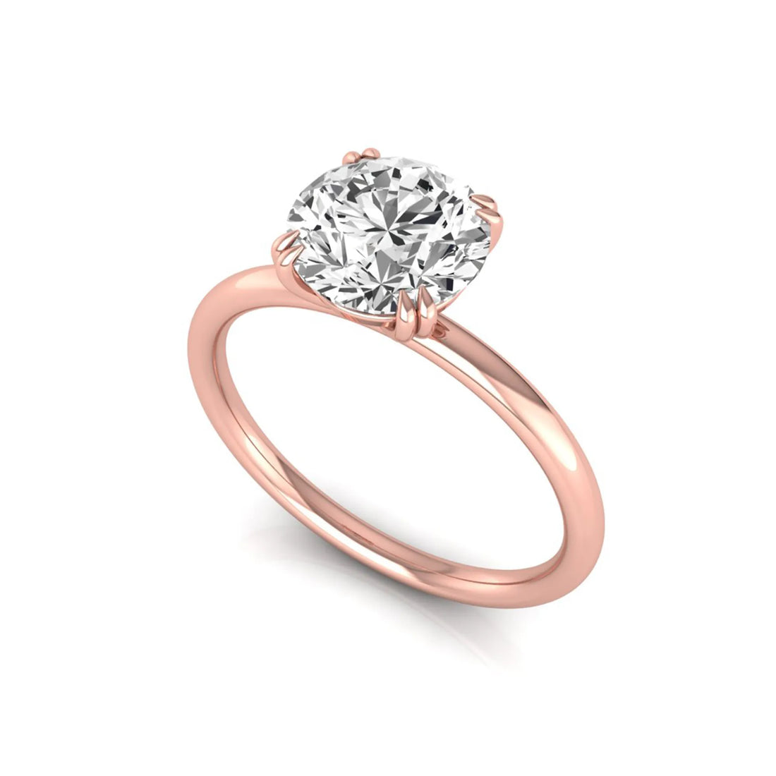 OctaPearl 2 ct Round Solitaire Lab Grown Diamond Engagement Ring