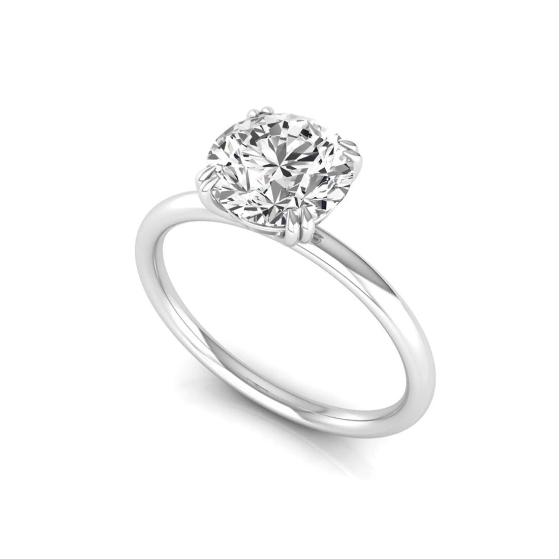 OctaPearl 2 ct Round Solitaire Lab Grown Diamond Engagement Ring