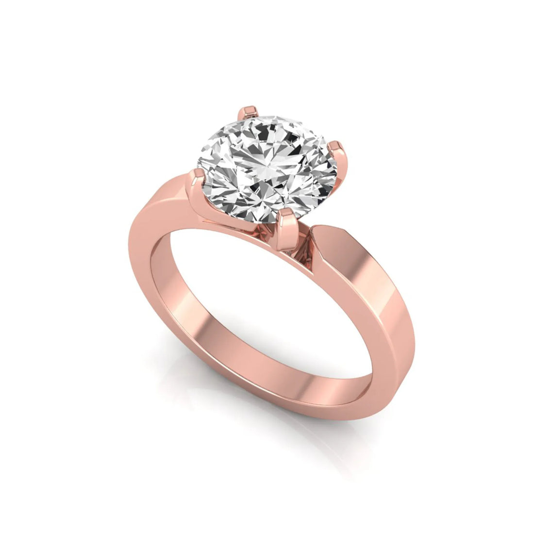 OctaPearl 3 ct Round Cut Solitaire Lab Grown Diamond Engagement Ring