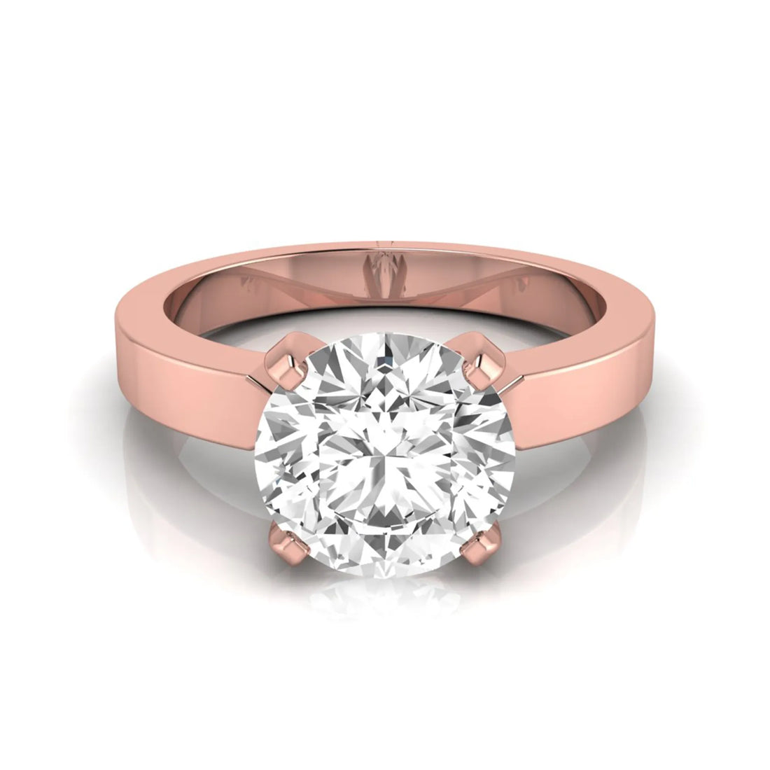 OctaPearl 3 ct Round Cut Solitaire Lab Grown Diamond Engagement Ring
