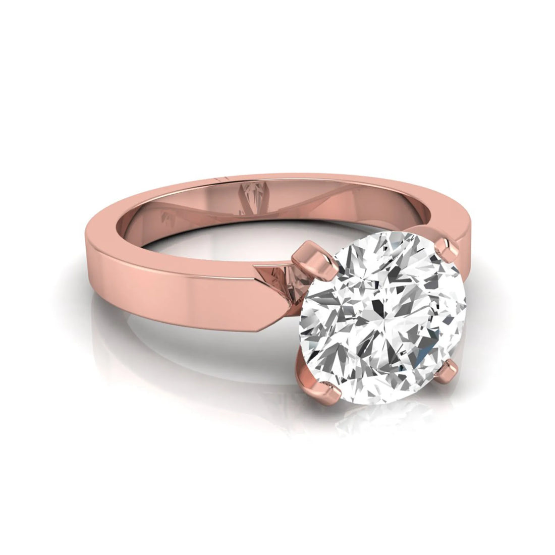 OctaPearl 3 ct Round Cut Solitaire Lab Grown Diamond Engagement Ring