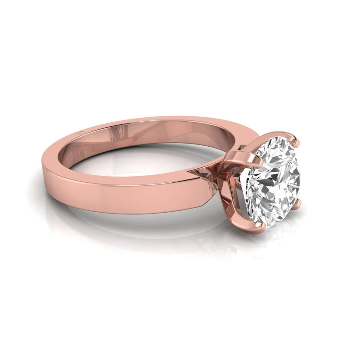 OctaPearl 3 ct Round Cut Solitaire Lab Grown Diamond Engagement Ring