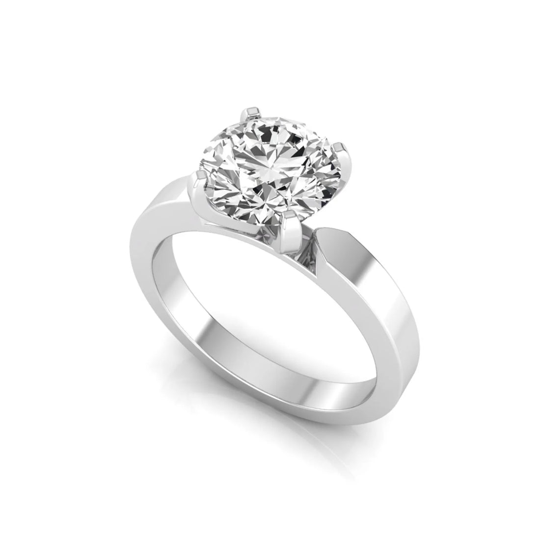 OctaPearl 3 ct Round Cut Solitaire Lab Grown Diamond Engagement Ring