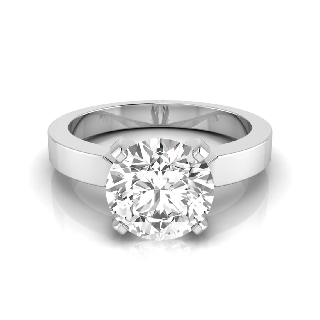 OctaPearl 3 ct Round Cut Solitaire Lab Grown Diamond Engagement Ring