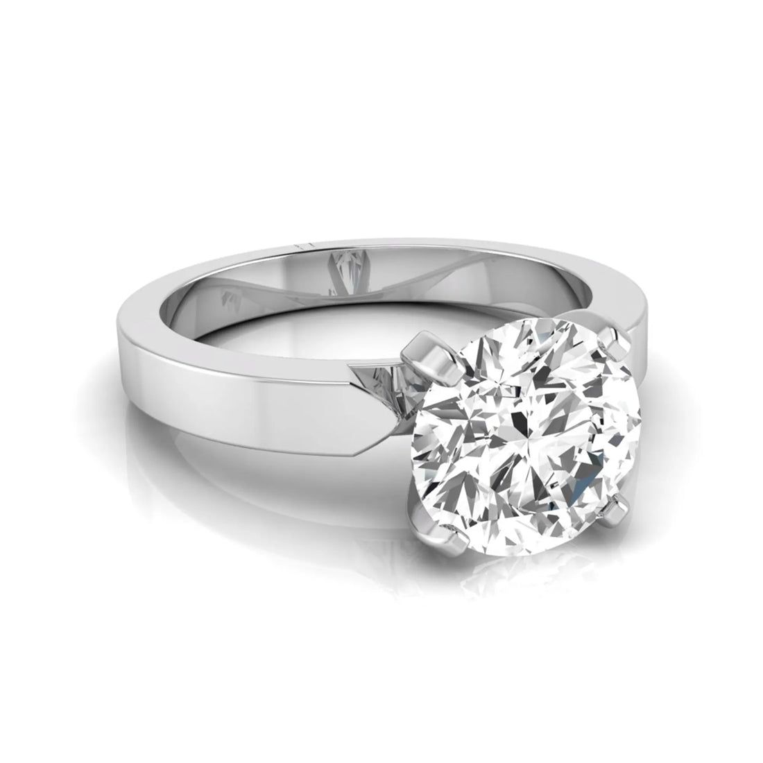 OctaPearl 3 ct Round Cut Solitaire Lab Grown Diamond Engagement Ring