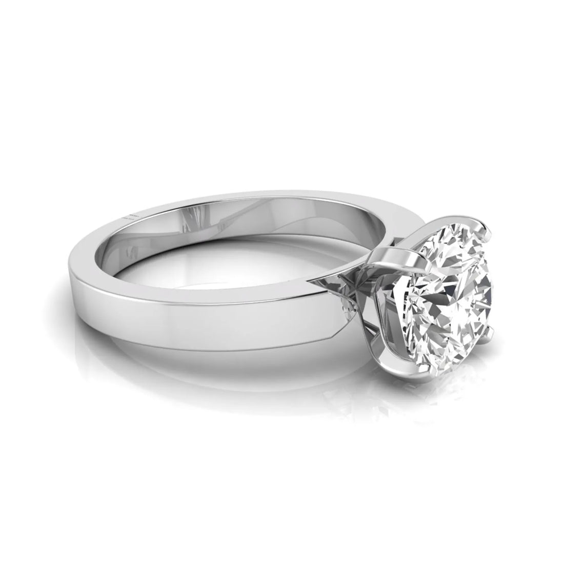 OctaPearl 3 ct Round Cut Solitaire Lab Grown Diamond Engagement Ring