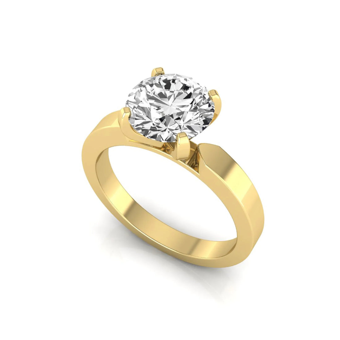 OctaPearl 3 ct Round Cut Solitaire Lab Grown Diamond Engagement Ring