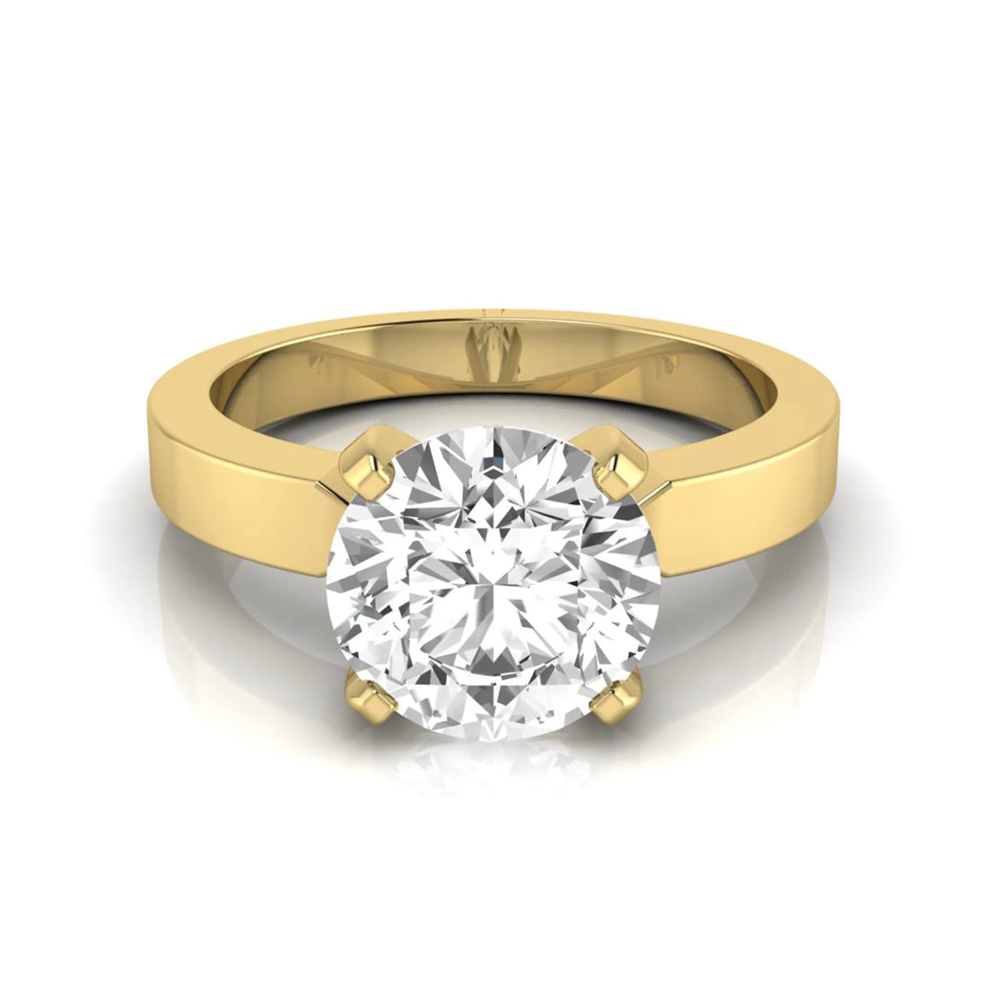 OctaPearl 3 ct Round Cut Solitaire Lab Grown Diamond Engagement Ring