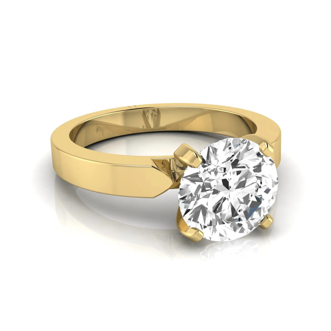 OctaPearl 3 ct Round Cut Solitaire Lab Grown Diamond Engagement Ring