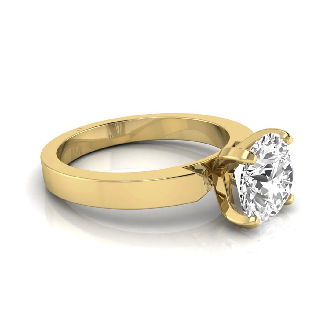 OctaPearl 3 ct Round Cut Solitaire Lab Grown Diamond Engagement Ring