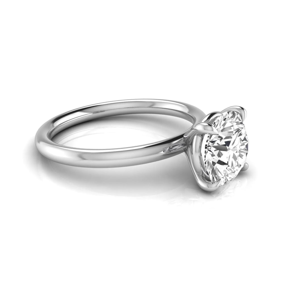 OctaPearl 2 ct Round Solitaire Lab Grown Diamond Engagement Ring
