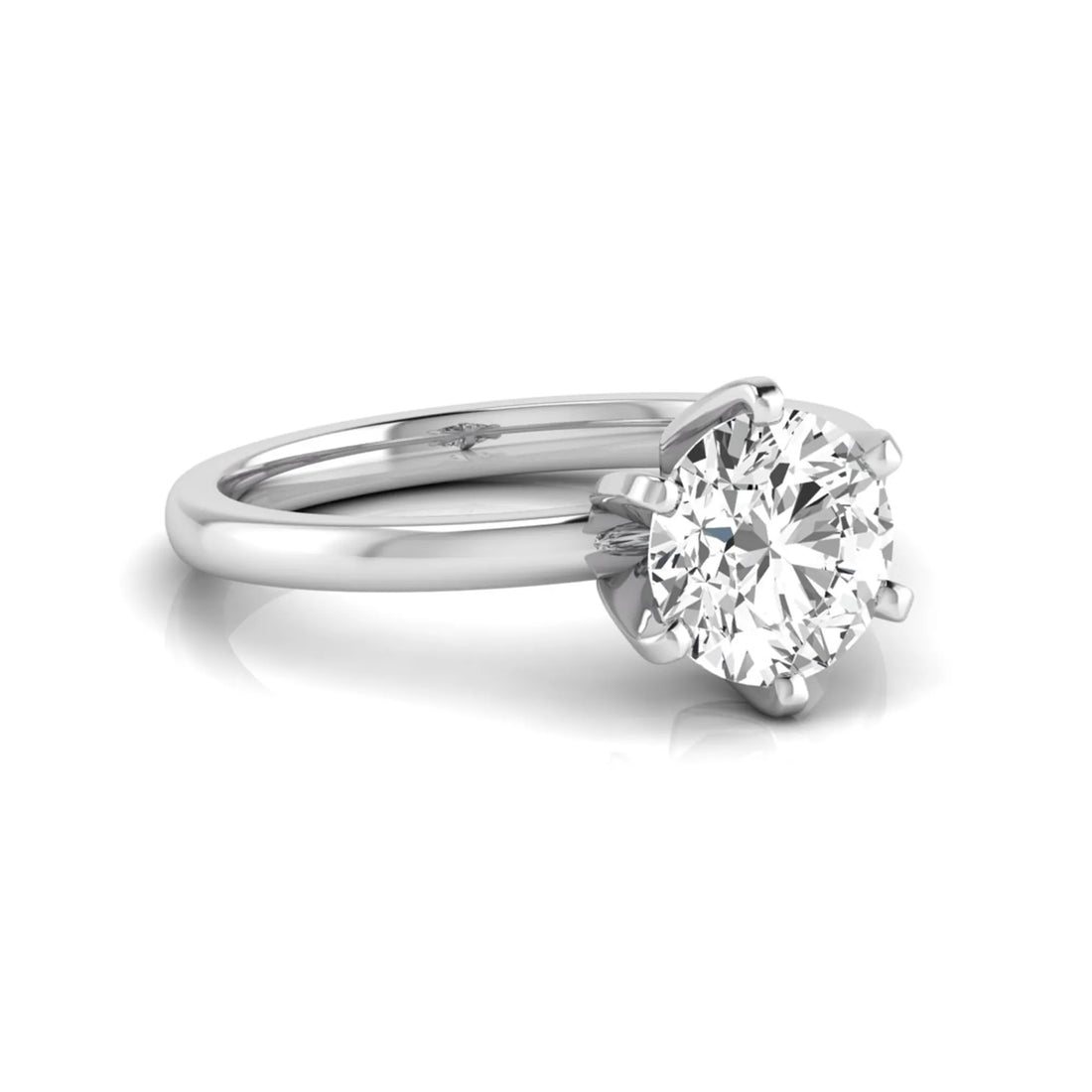 OctaPearl 2 ct Round Solitaire Lab Grown Diamond Engagement Ring