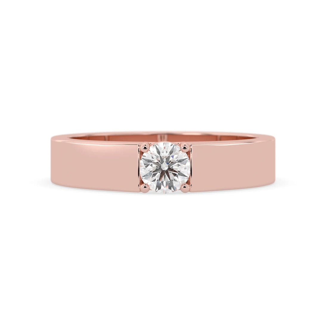 OctaPearl Round Cut Lab Grown Diamond Solitaire Engagement Ring