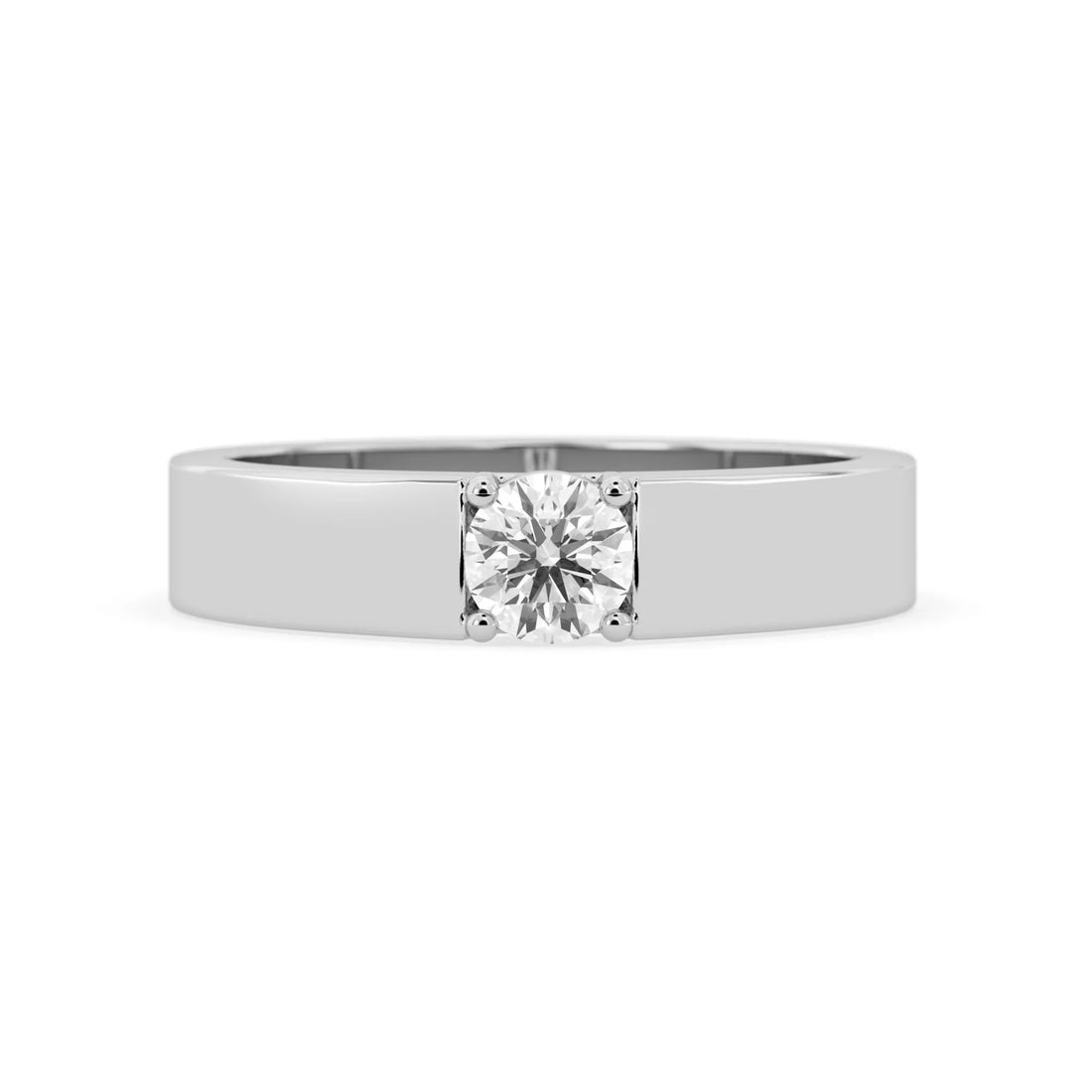 OctaPearl Round Cut Lab Grown Diamond Solitaire Engagement Ring