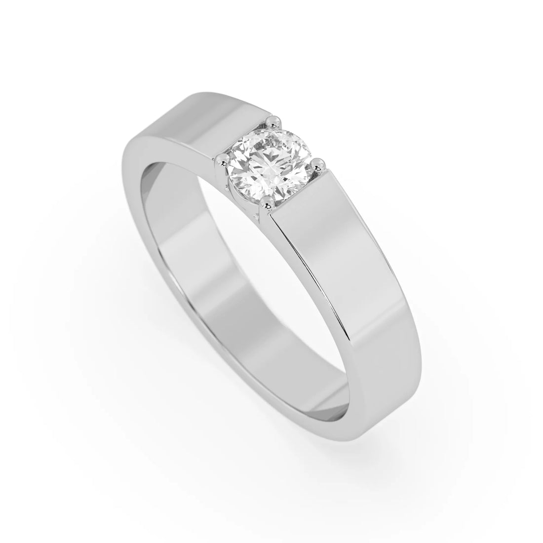 OctaPearl Round Cut Lab Grown Diamond Solitaire Engagement Ring