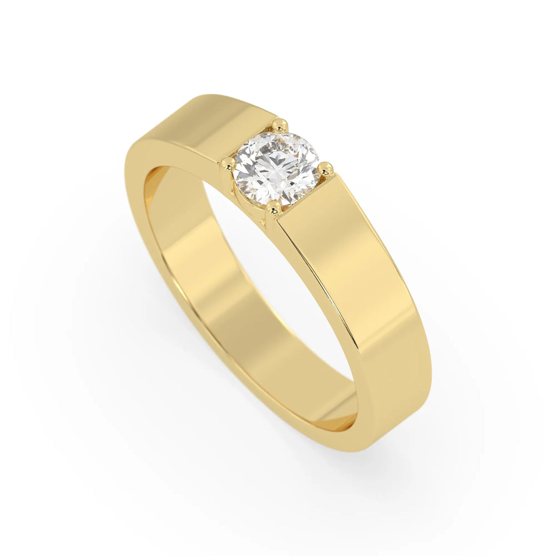OctaPearl Round Cut Lab Grown Diamond Solitaire Engagement Ring