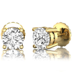 Round Solitaire Lab Grown Diamond Stud Earrings