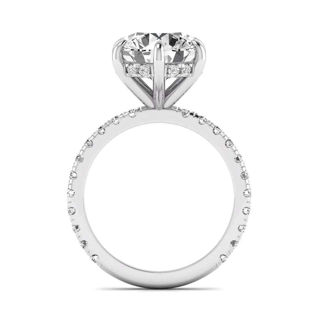 OctaPearl 4.5 ct Round Hidden Halo Lab Grown Diamond Pavé Engagement Ring