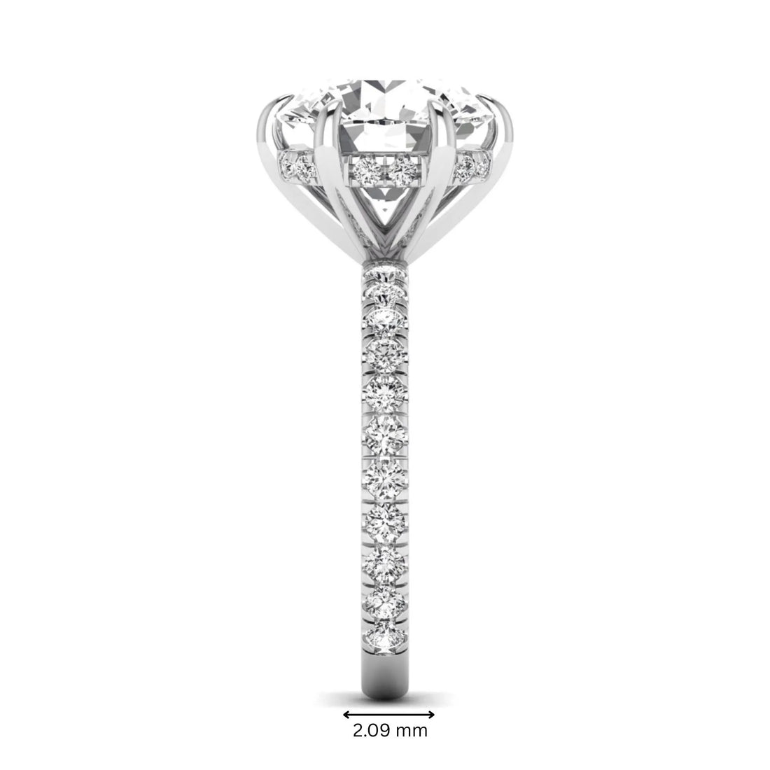 OctaPearl 4.5 ct Round Hidden Halo Lab Grown Diamond Pavé Engagement Ring