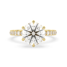 OctaPearl 4.5 ct Round Hidden Halo Lab Grown Diamond Pavé Engagement Ring