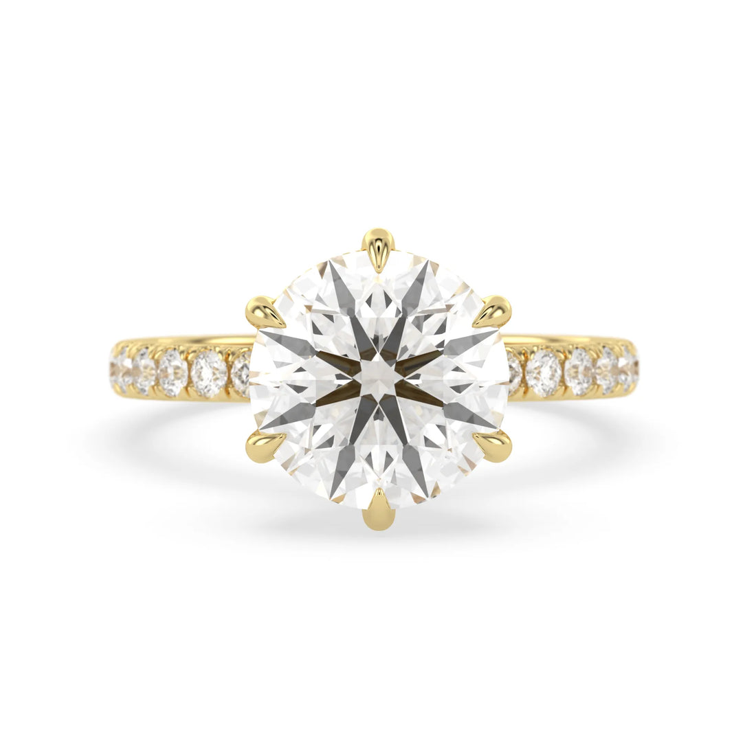 OctaPearl 4.5 ct Round Hidden Halo Lab Grown Diamond Pavé Engagement Ring