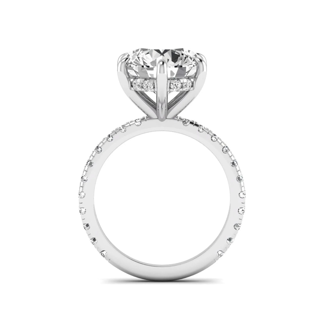 OctaPearl 5 ct Round Hidden Halo Lab Grown Diamond Pavé Engagement Ring