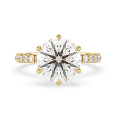 OctaPearl 5 ct Round Hidden Halo Lab Grown Diamond Pavé Engagement Ring