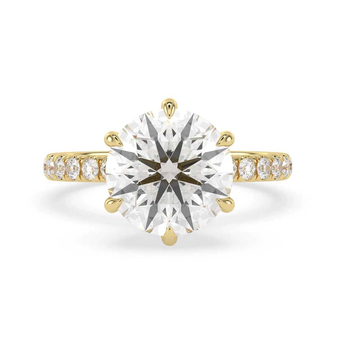 OctaPearl 5 ct Round Hidden Halo Lab Grown Diamond Pavé Engagement Ring
