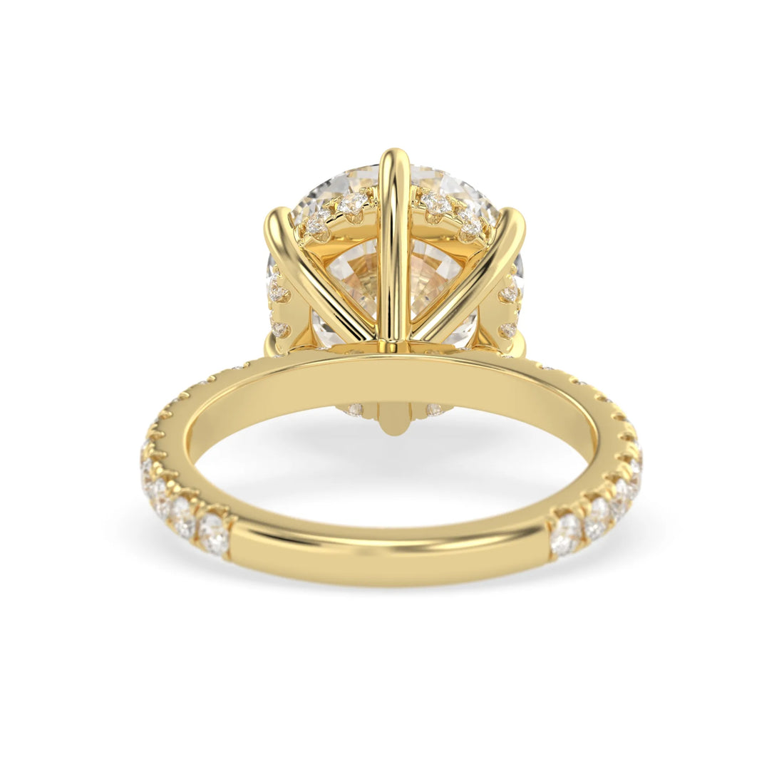 OctaPearl 5 ct Round Hidden Halo Lab Grown Diamond Pavé Engagement Ring