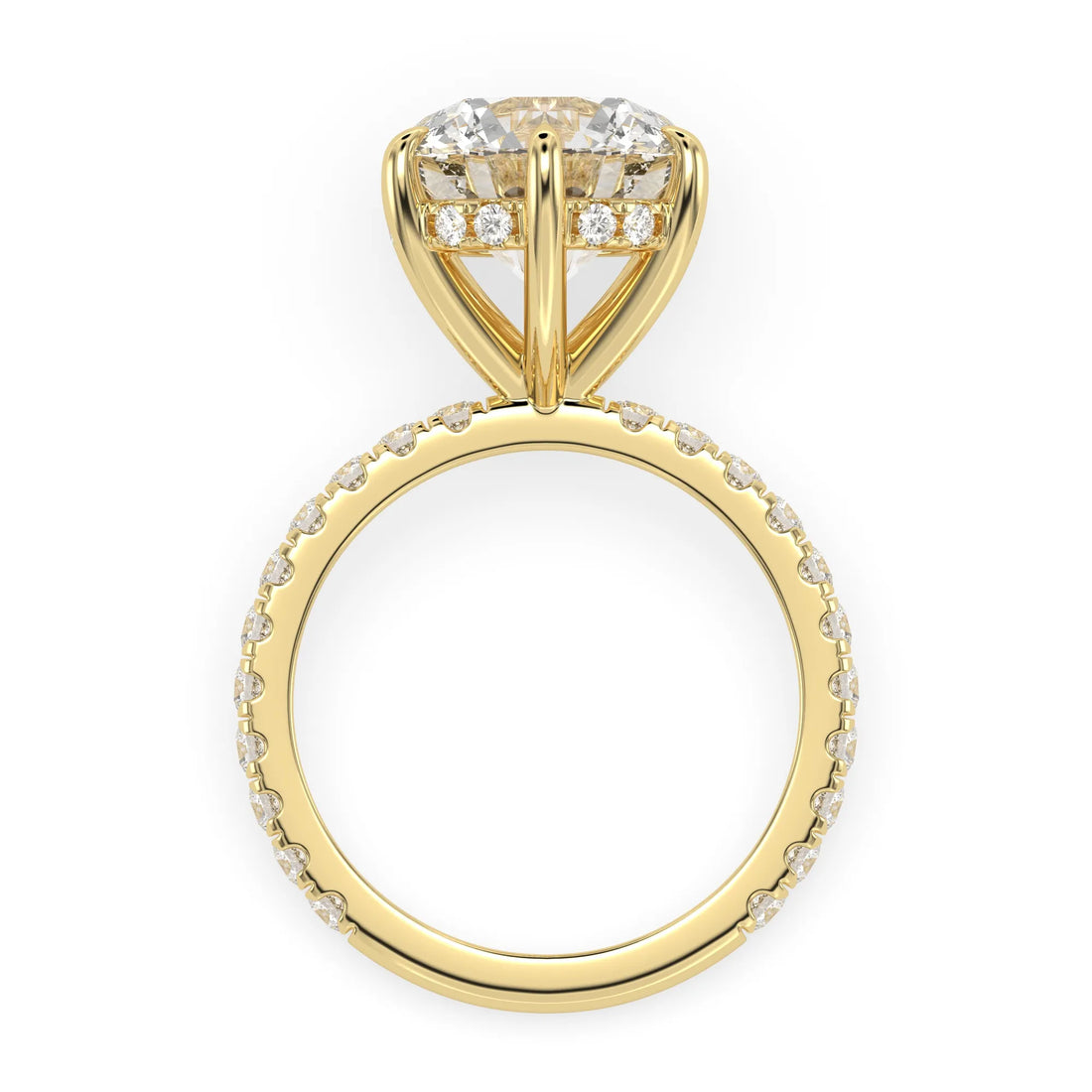 OctaPearl 5 ct Round Hidden Halo Lab Grown Diamond Pavé Engagement Ring