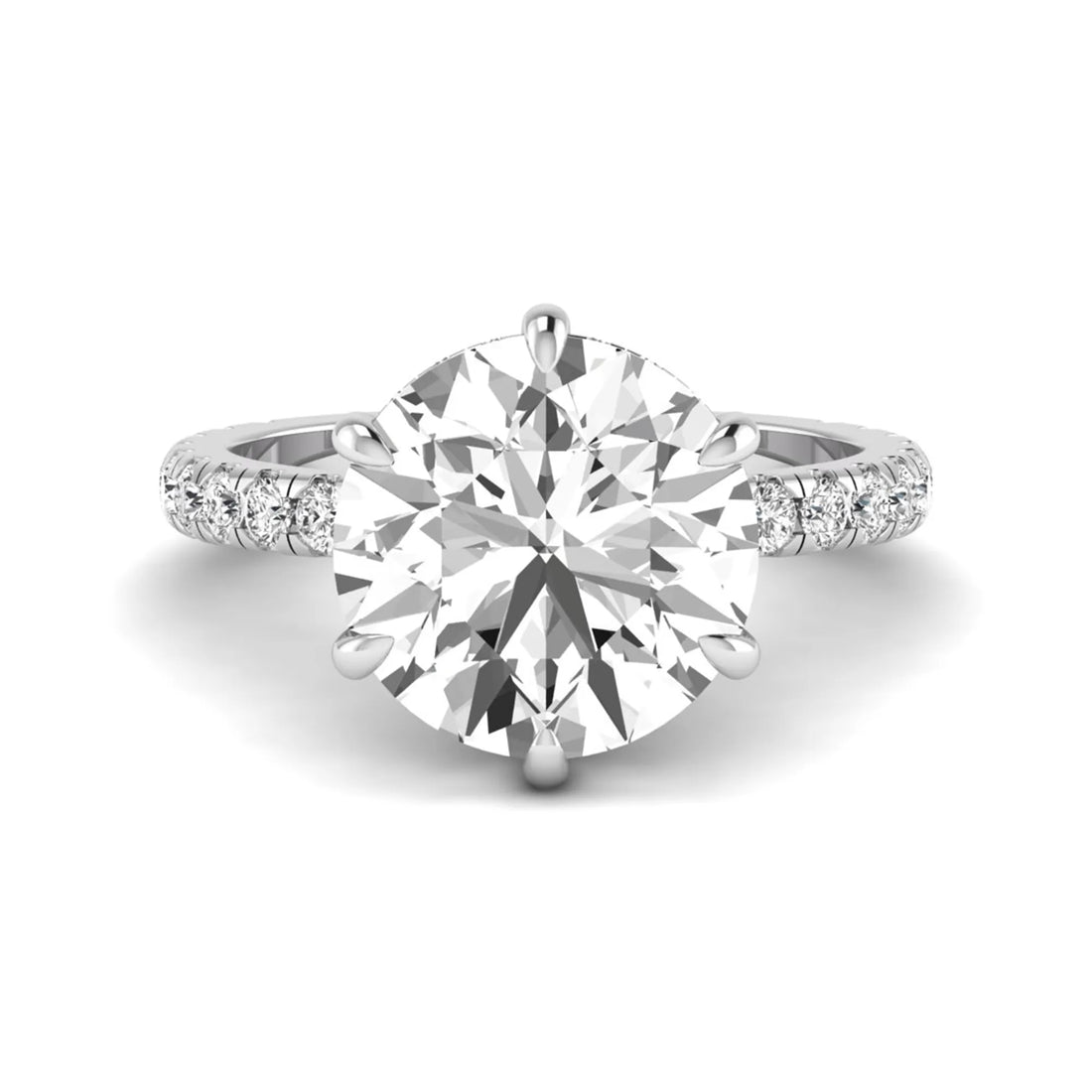 OctaPearl 6.5 ct Round Hidden Halo Lab Grown Diamond Pavé Engagement Ring