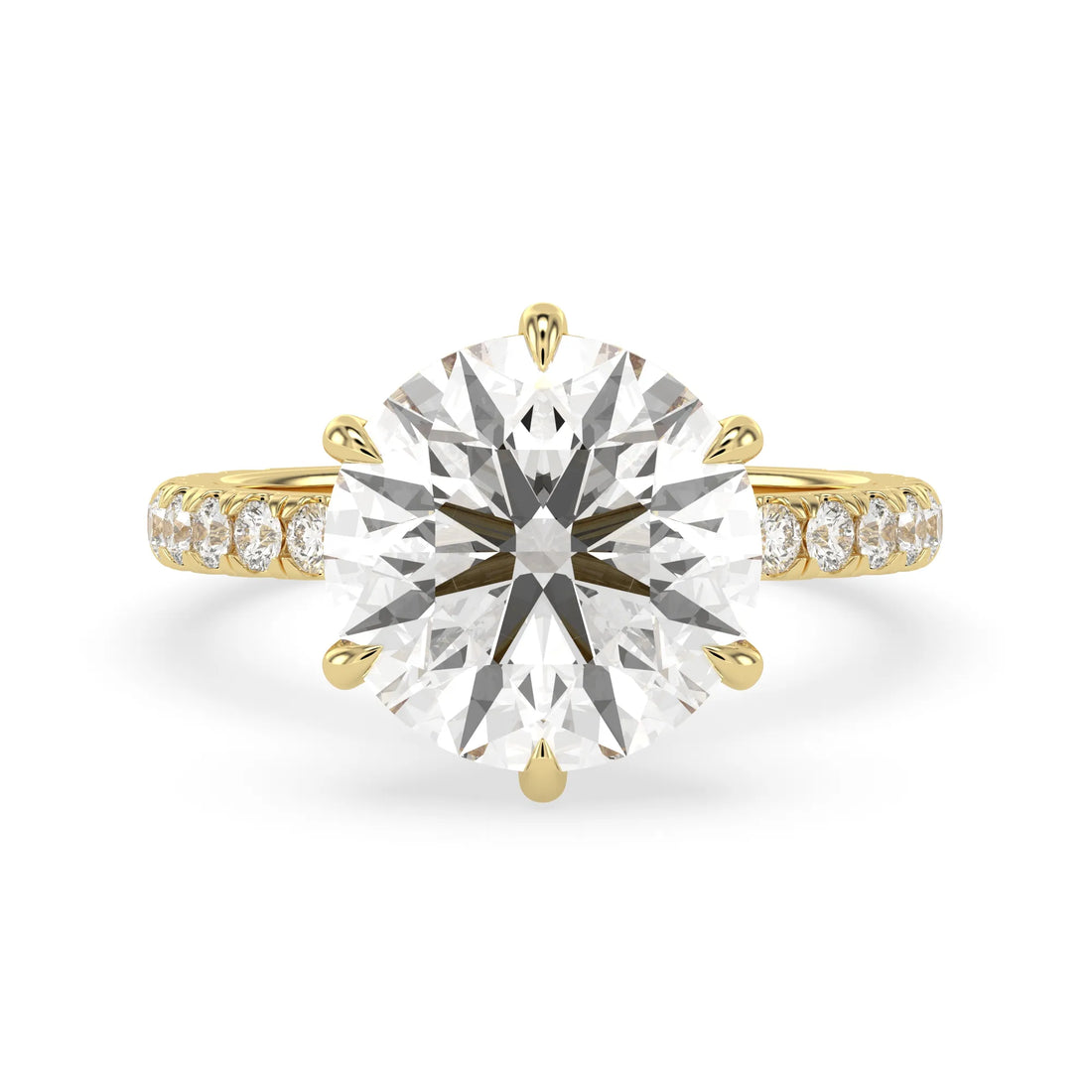 OctaPearl 6.5 ct Round Hidden Halo Lab Grown Diamond Pavé Engagement Ring